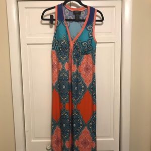 Teal & orange dress